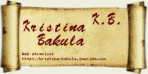 Kristina Bakula vizit kartica